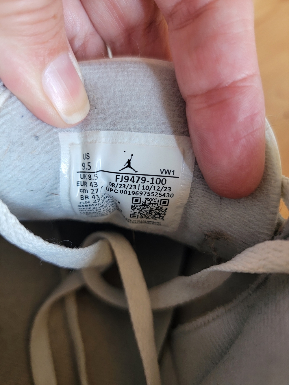 Jordan White and Light Gray Low-Top Sneakers - Picture 7 of 7